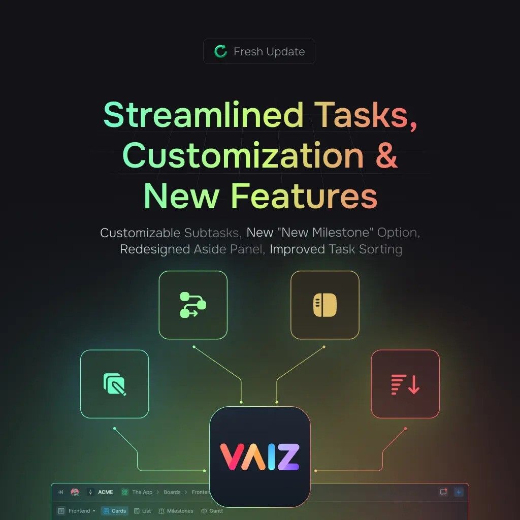 Streamlined Tasks, Customization & New Features